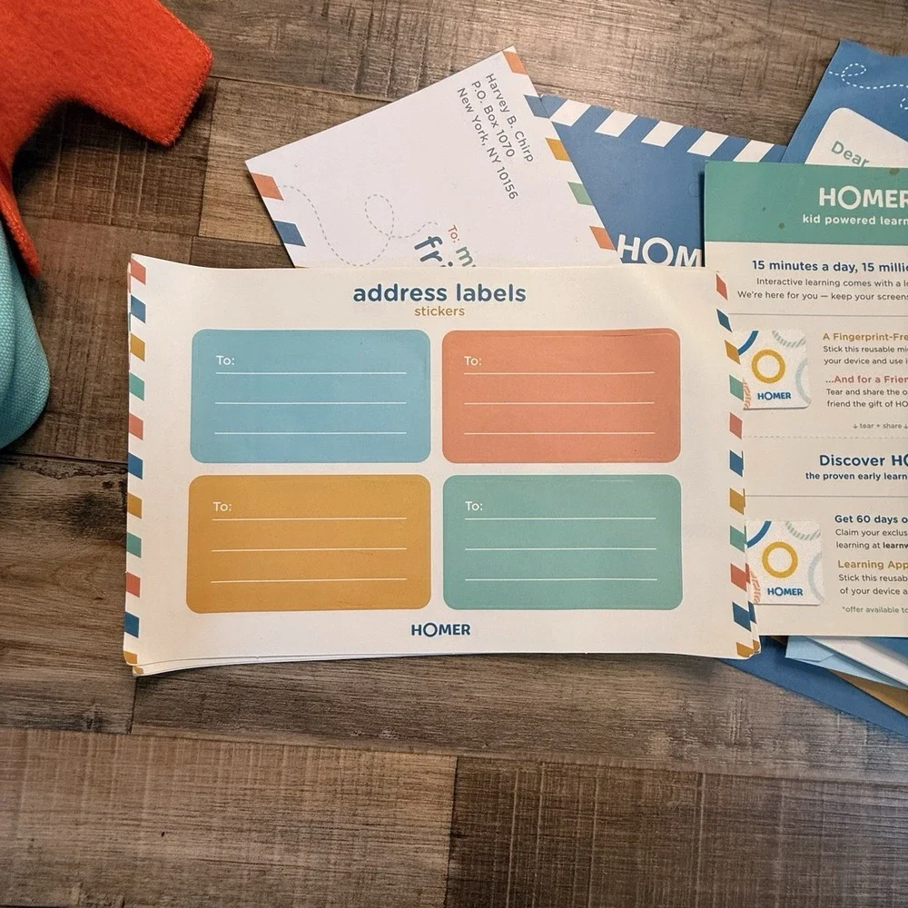 HOMER Mail Adventure Learn And Play Writing Activity Set Age 3-6 Incomplete